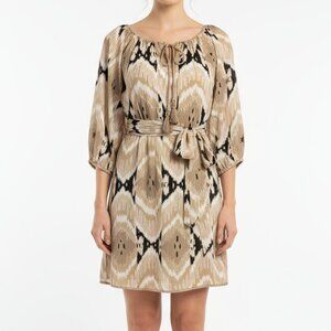 Vince Camuto Belted Dress | Tan Black | Women’s Size 0 (NWT $130)